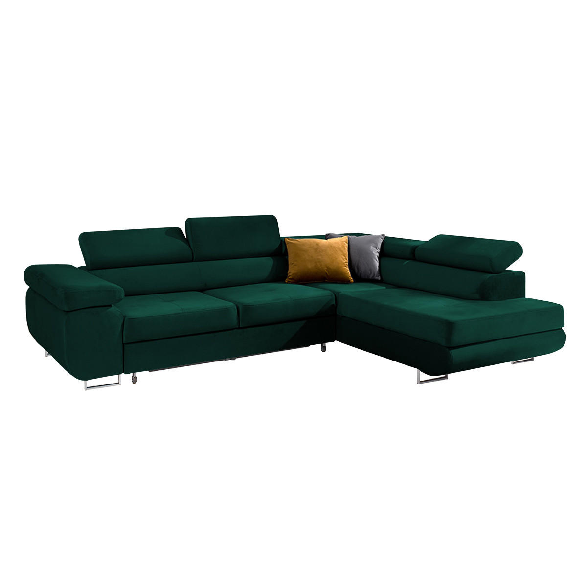 ECKSOFA Wilson 4 Sitzplätze Tannengrün - Grün, Holzwerkstoff (271/201cm) - Petits-meubles
