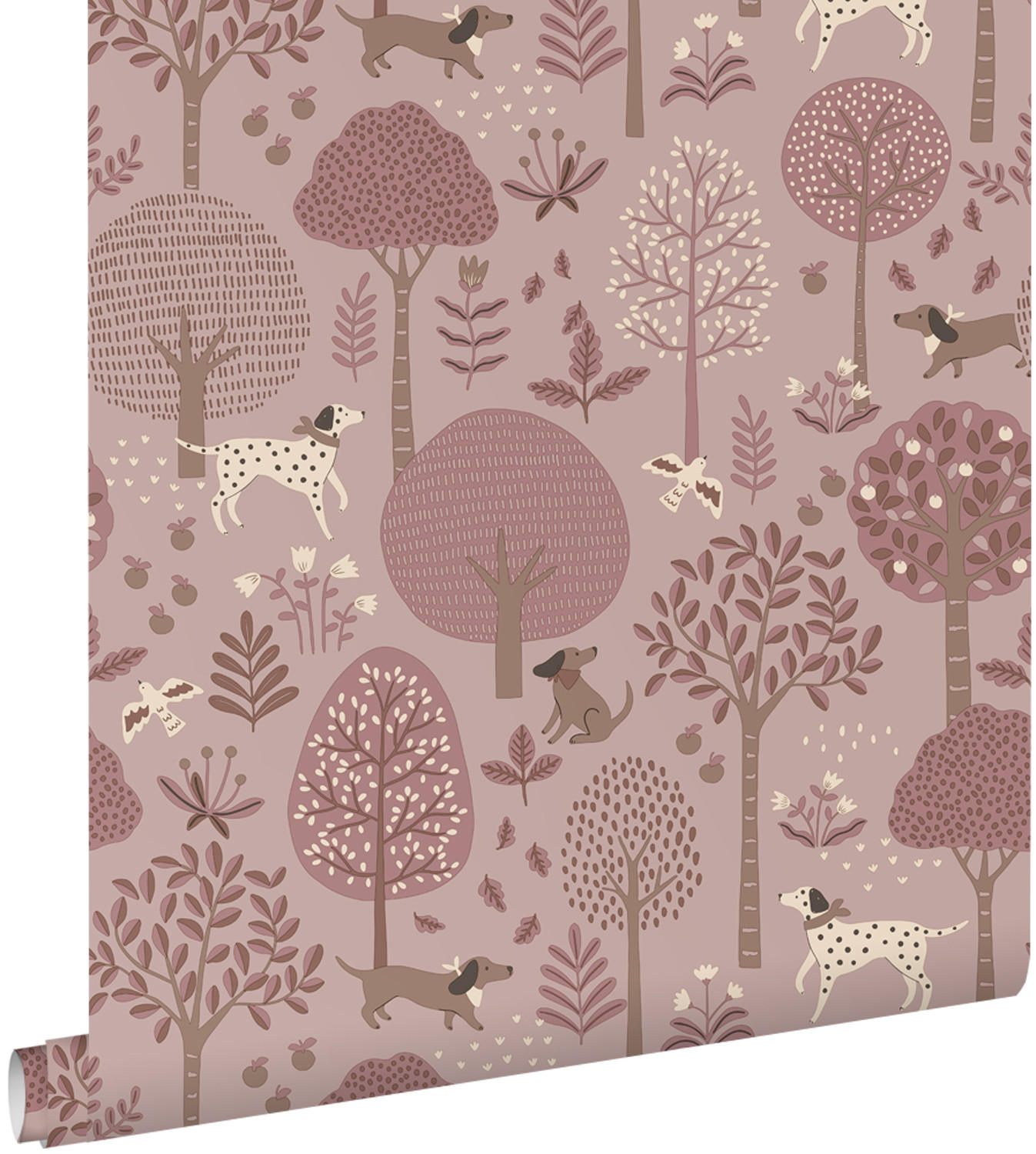 TAPETE Hunde 50 x 900 cm - Pink, Papier (50/0.1cm) - ESTAhome