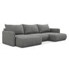 WOHNLANDSCHAFT Chenille Stoff Grau - Schieferfarben/Schwarz, Kunststoff/Textil (290/86/148cm) - Makamii