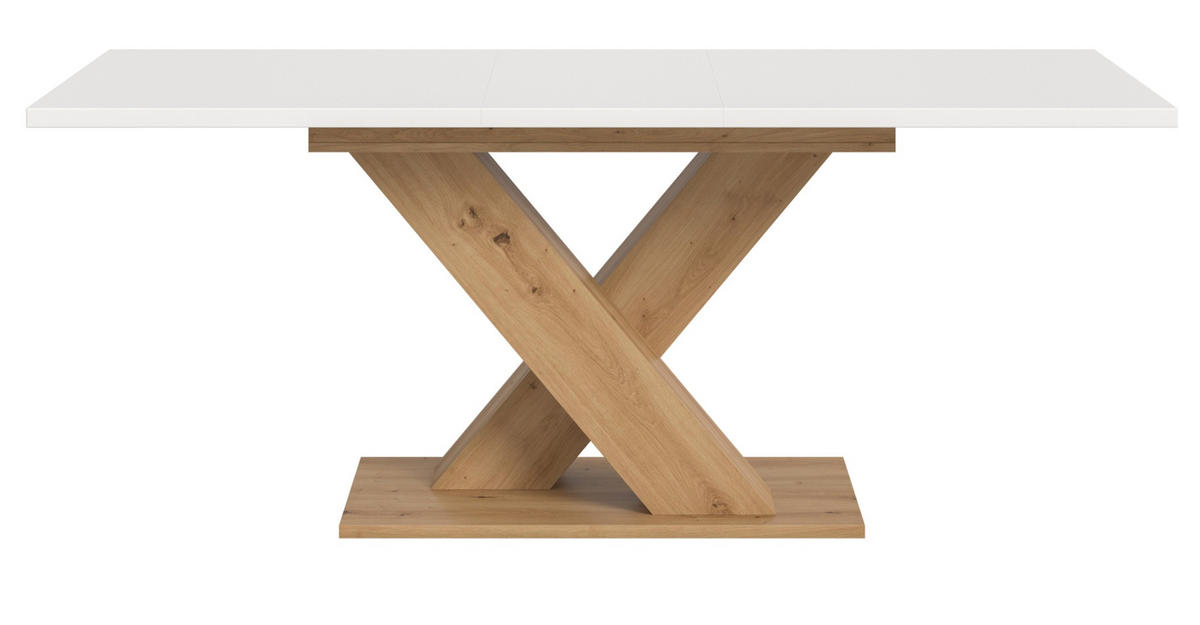 ESSTISCH weiß, Eiche Artisan, Küchentisch ausziehbar 150 - 190 cm - Eiche Artisan/Weiß, Holzwerkstoff/Metall (150/90/76cm) - Inn.Furn