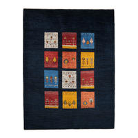 GABBEH-TEPPICH handgeknüpft Rizbaf Blau 209/157 cm Schurwolle - Blau, Textil (157/209cm) - Looma