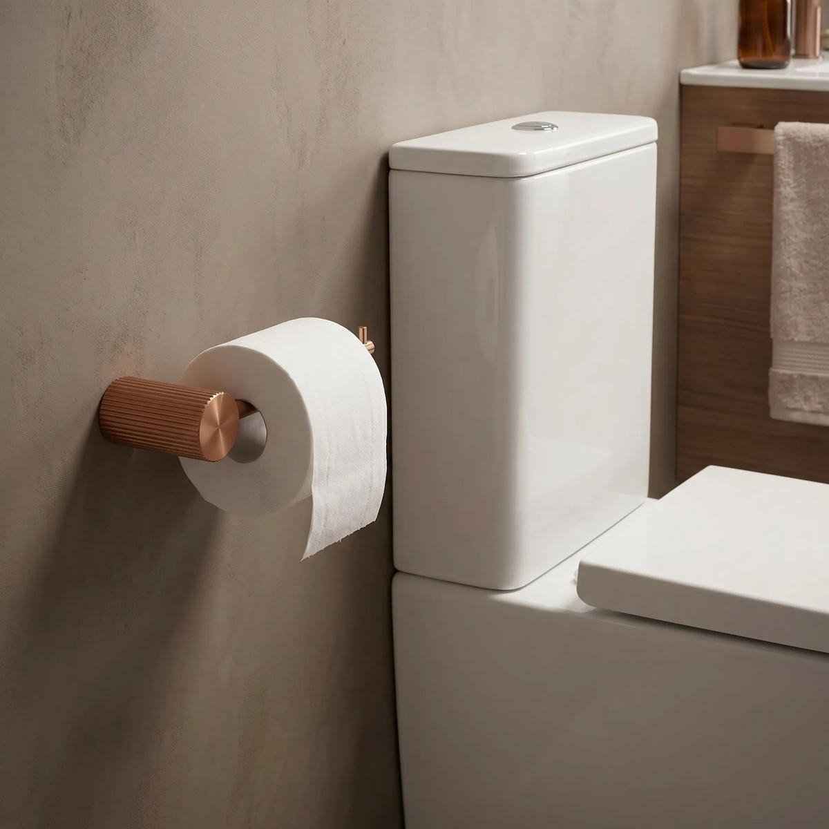 HALTER Für Toilettenpapier Rea 64105 Solo Brush Copper - Kupferfarben, Metall (16.3/3/6.5cm) - REA