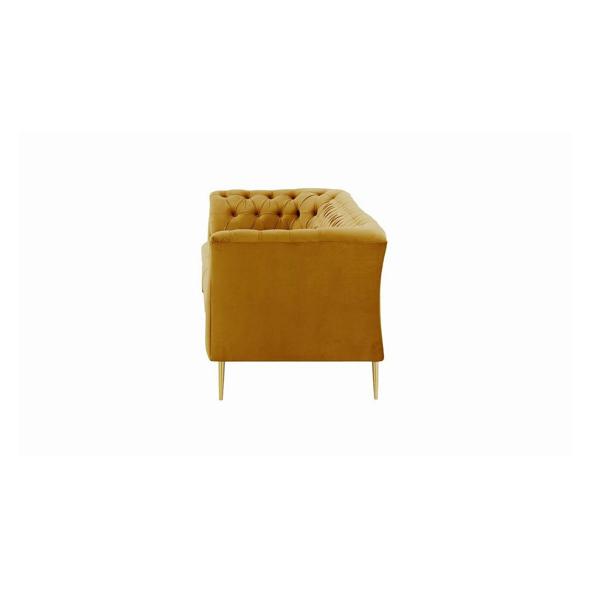 DREISITZER-SOFA Chesterfield Modern-Velluto 8 - Gelb, Holz/Textil (248/74/80cm)