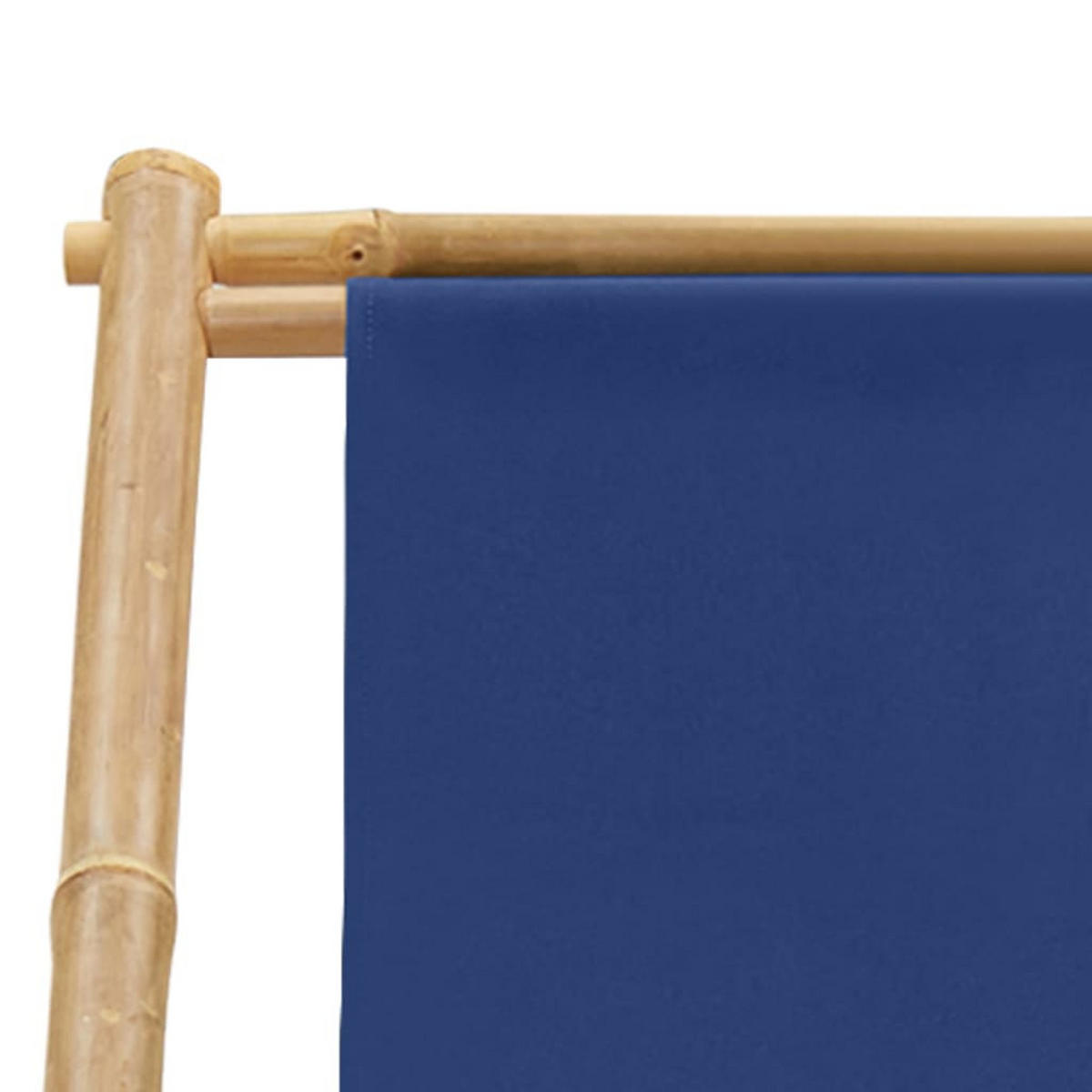 LIEGESTUHL Bambus Und Canvas Marineblau - Blau, Textil (60/93/123cm) - vidaXL