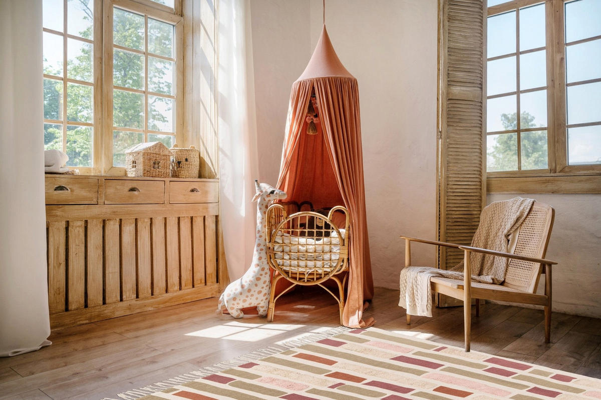 KINDERTEPPICH aus maschinenwaschbarer Baumwolle - Pink, Naturmaterialien (160/230cm)