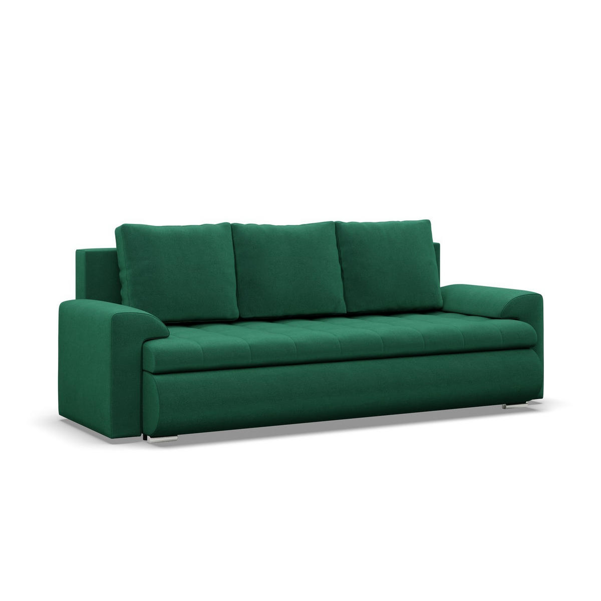SOFA 3-SITZER MIT SCHLAFFUNKTION FORESTA, Dunkelgrün - Dunkelgrün, Textil (222/92/96cm)