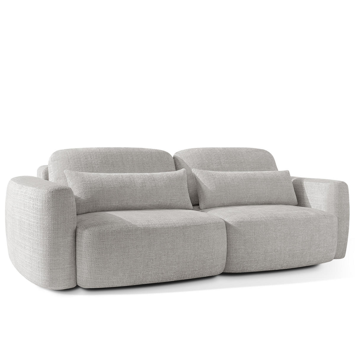 SITZGARNITUR ELOSA - Hellgrau, Holz/Textil (245/85/115cm) - KONSIMO®