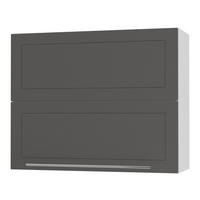 KÜCHENHÄNGESCHRANK Kvantum W8B/90 Graphit Matt / Weiß Matt 90 / 32,5 / 72cm - Graphitfarben/Weiß, Holz/Holzwerkstoff (90/72/36cm) - Feldmann-Wohnen