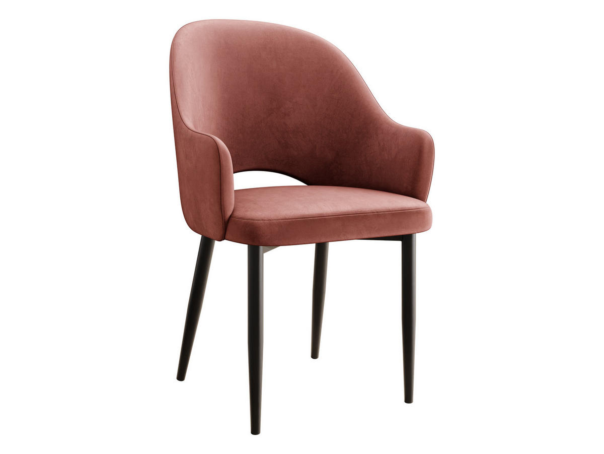 POLSTERSTUHL Rosa - Schwarz/Rosa, Textil/Metall (56/87/60cm) - MIRJAN24