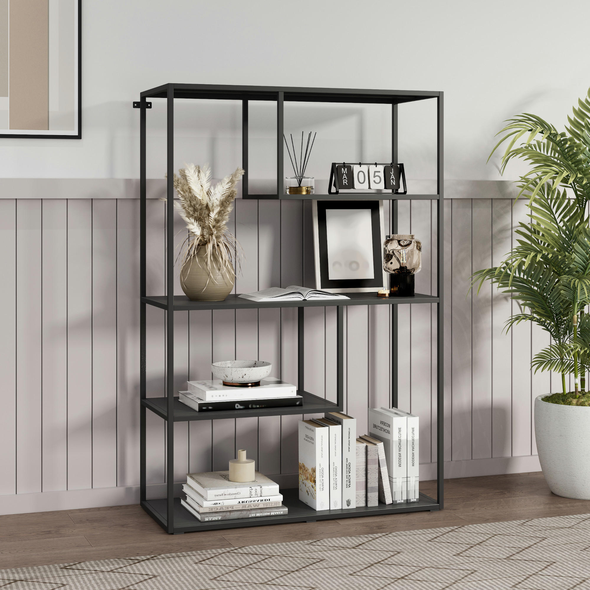 STANDREGAL Sievi - Schwarz, Metall (85/126/35cm) - [en.casa]
