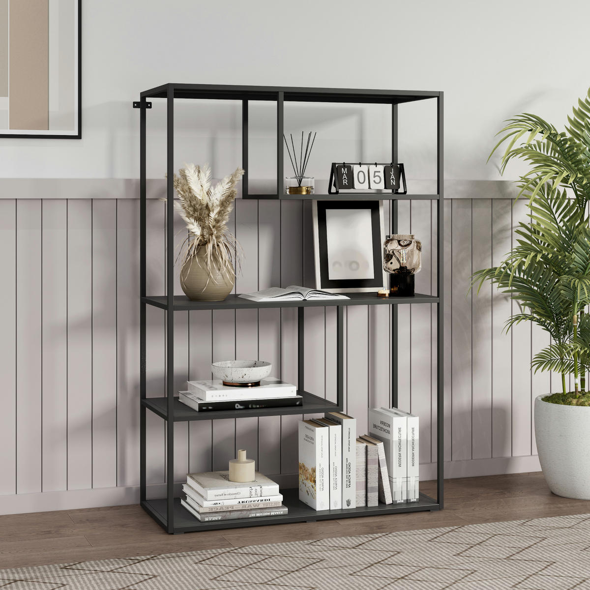 STANDREGAL Sievi - Schwarz, Metall (85/126/35cm) - [en.casa]