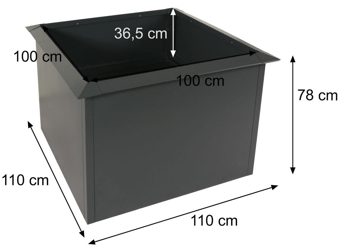 HOCHBEET SCHNECKENSCHUTZ Anthrazit - Anthrazit, Metall (110/78/110cm) - MCW