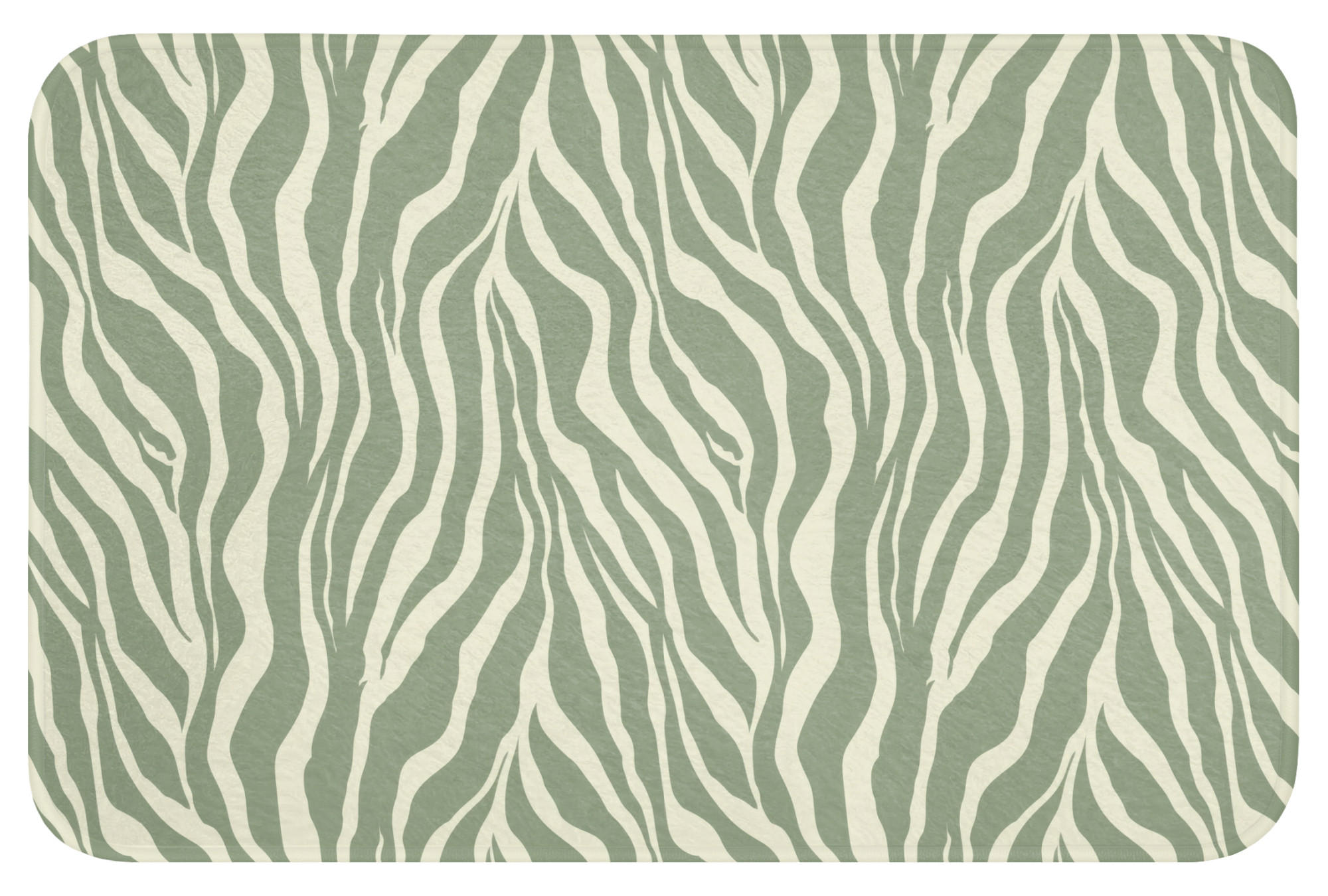 KOUPELNOVÁ PŘEDLOŽKA Zebra - Motiv - zelená 60x40 cm - šalvějově zelená, textil/plast (60/40cm) - OnlyWow