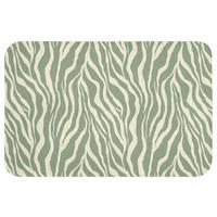 KOUPELNOVÁ PŘEDLOŽKA Zebra - Motiv - zelená 60x40 cm - šalvějově zelená, textil/plast (60/40cm)