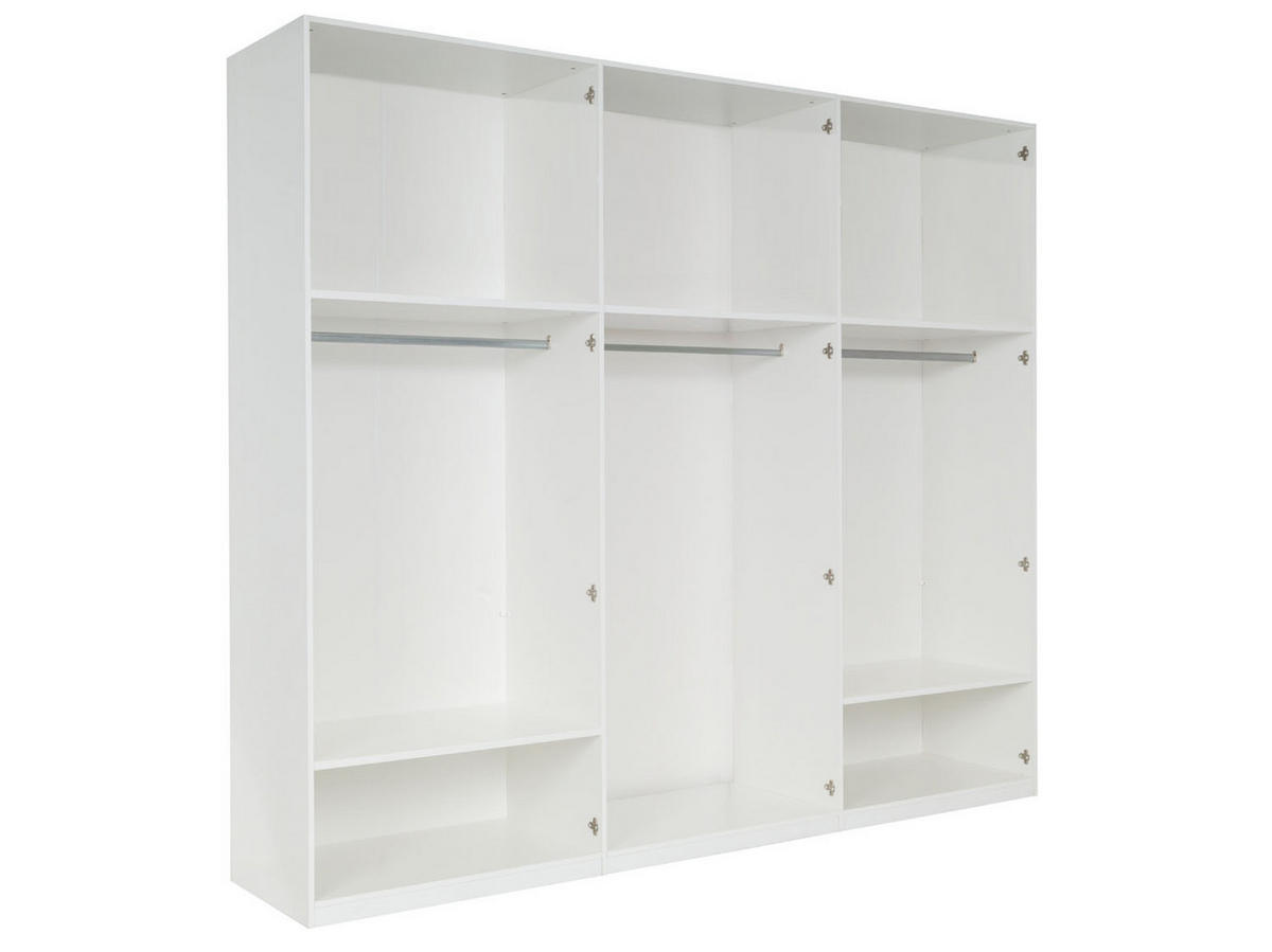 KLEIDERSCHRANK ITAVIA 29 - 270,4×236,6×57,5 cm 6 Türen mit Kleiderstange Alpinweiß - Weiß, Holz/Holzwerkstoff (270/236.6/57.5cm) - Milaros Markt