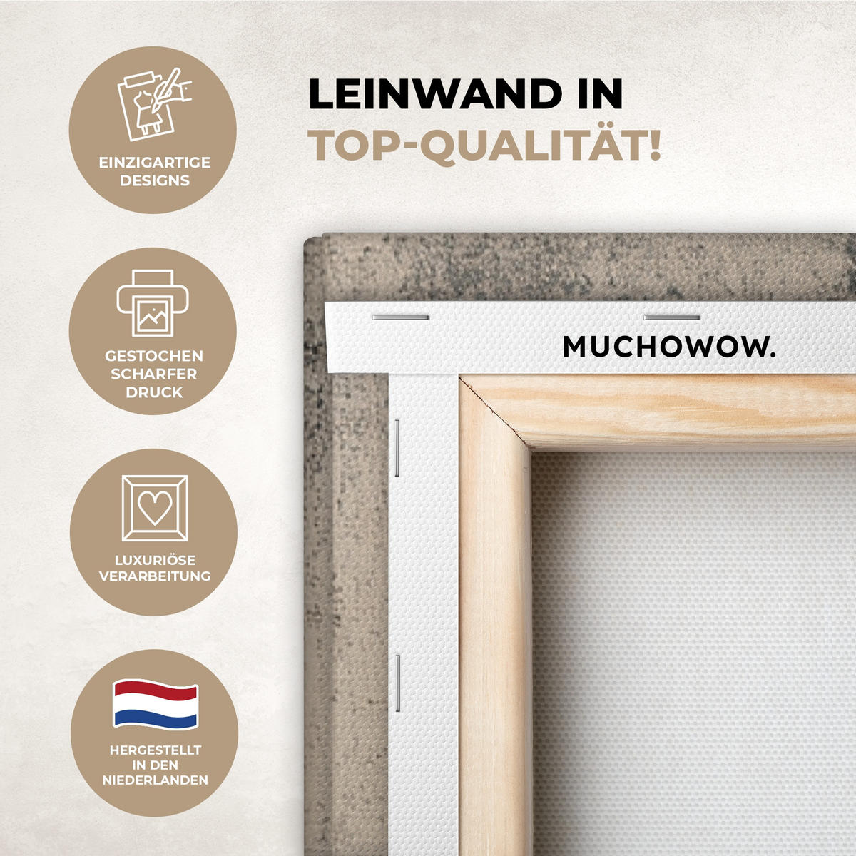 LEINWANDBILD Wabi sabi - Pflanze - Beige 90x140 cm - Taupe, Textil (90/140cm) - MuchoWow