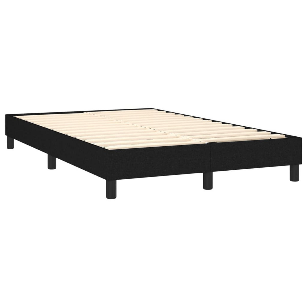 BOXSPRINGBETT MIT MATRATZE & LED SCHWARZ 120X200 CM STOFF - Schwarz, Textil - vidaXL