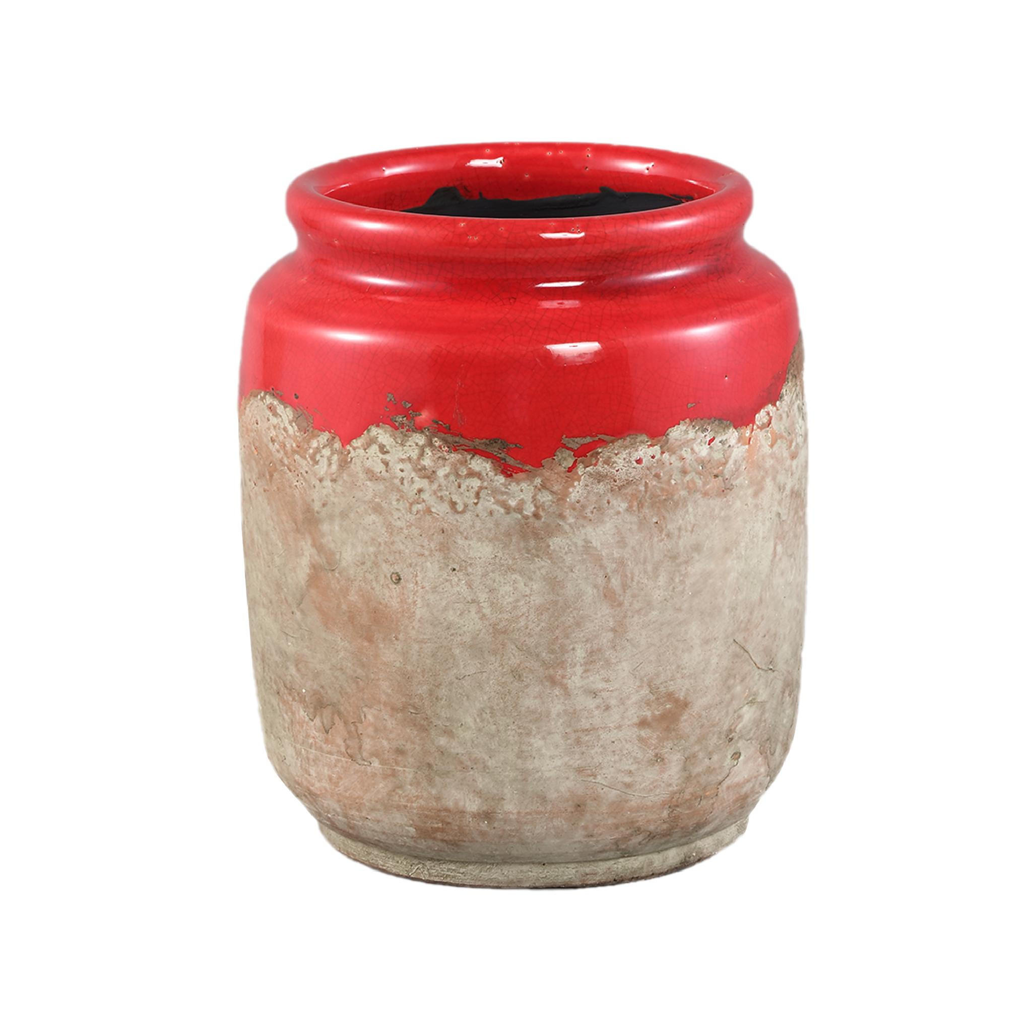 TOPF Breffni Rot 17/17/20.5cm - Rot, Keramik (20.5cm) - PTMD Collection