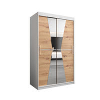 SCHWEBETÜRENSCHRANK 200/120/62 2-türig - Silberfarben/Weiß, Holz/Kunststoff (120/200/62cm) - Abiks Möbel
