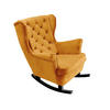 SCHAUKELSESSEL mit gepolstertem Sitz und Armlehnen, 102x81x95 cm, Gold_29820 - Goldfarben/Schwarz, Holz/Textil (81/102/95cm) - DomoHome
