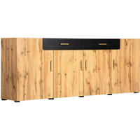 SIDEBOARD 208/39,5/80 cm mit 4 Türen & 2 Schubladen in Weiß/Braun - Braun, Holzwerkstoff (208/80/39.5cm) - BEAOK