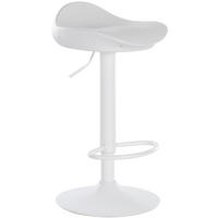 BARHOCKER Lederlook weiß - Walnussfarben/Weiß, Textil/Metall (39/66/40cm) - CLP