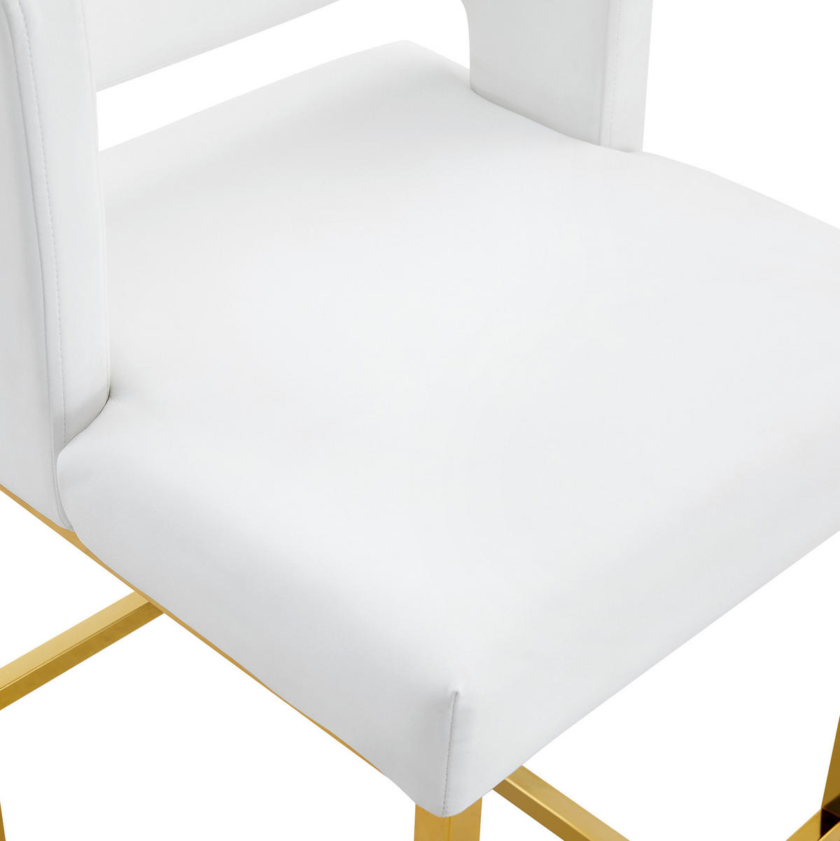 BARSTUHL 2er-Set gepolstert 91,4 cm PU-Leder White+Gold - Goldfarben, Metall (53.3/91.4/48cm) - Meubliv