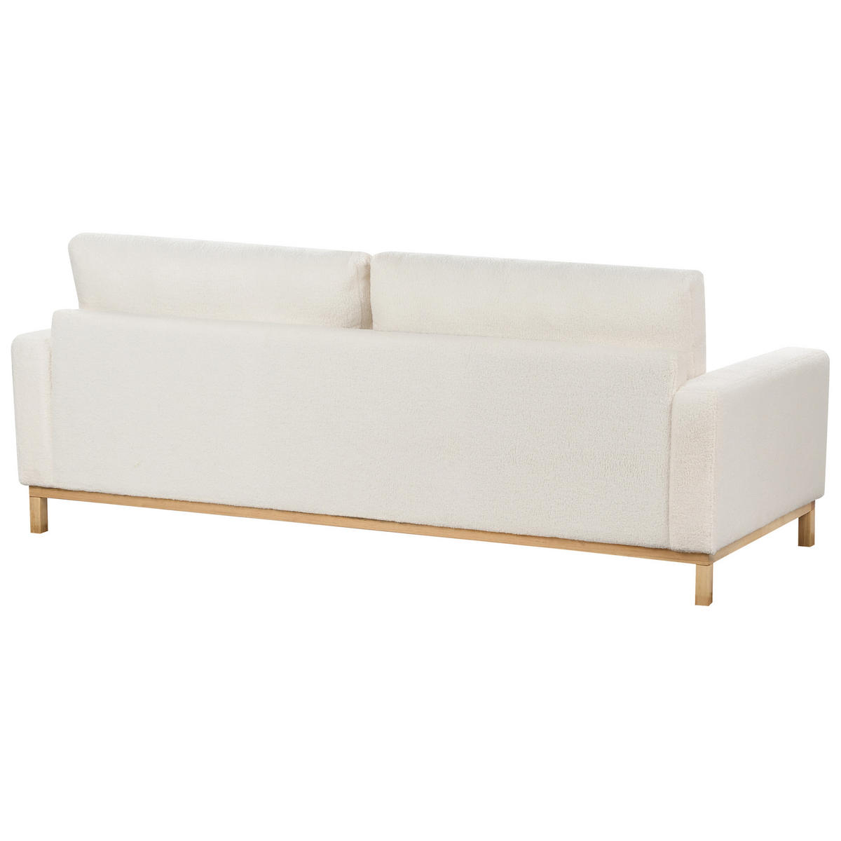 3-SITZER-SOFA Bouclé weiß/hellbraun Siggard - Hellbraun/Weiß, Textil (217/84/92cm) - Beliani