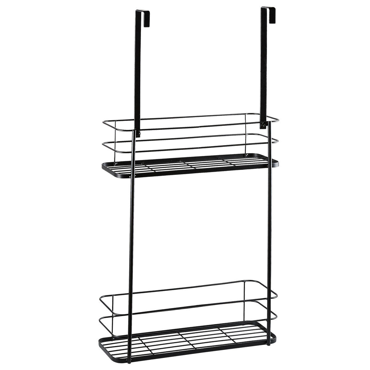 DUSCHREGAL 2 Fächer Tayasu - Schwarz, Metall (40/83/12cm) - Beliani