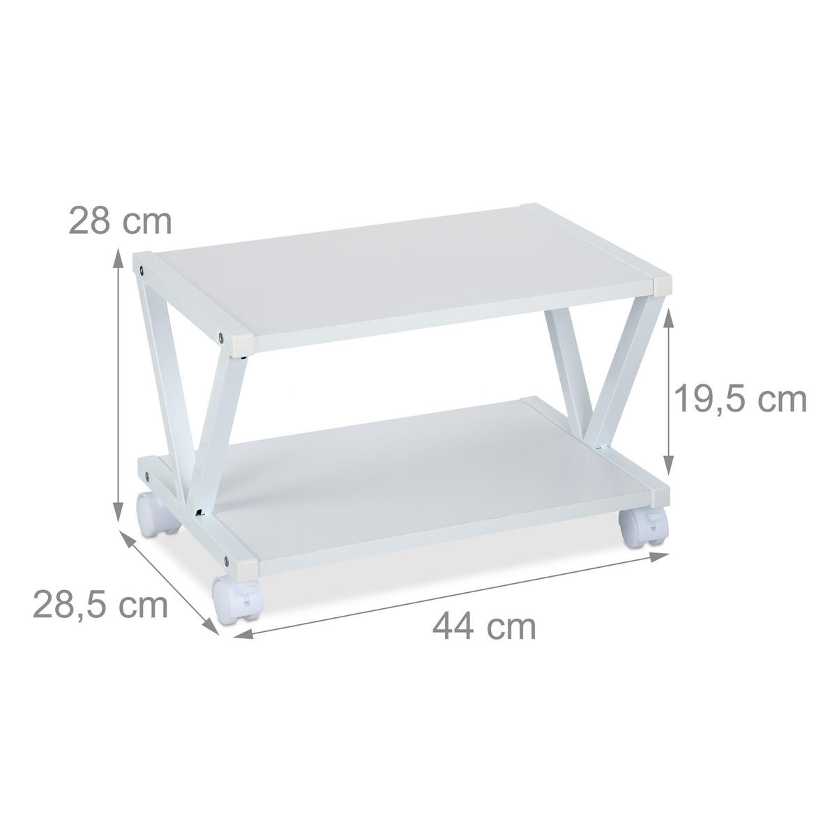 DRUCKERSTÄNDER - Weiß, Holzwerkstoff/Kunststoff (28.5/44/28cm) - Relaxdays