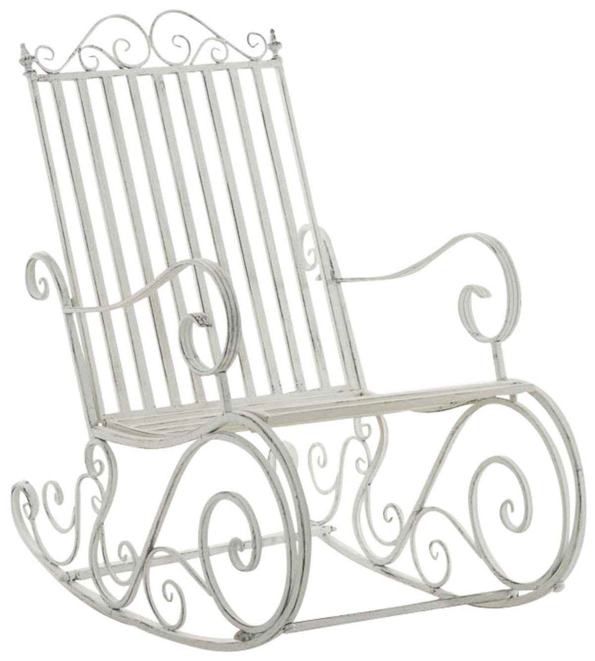 GARTENSCHAUKELSTUHL 2er Set Metall Antik Weiß - Weiß, Metall (56/94/90cm) - CLP