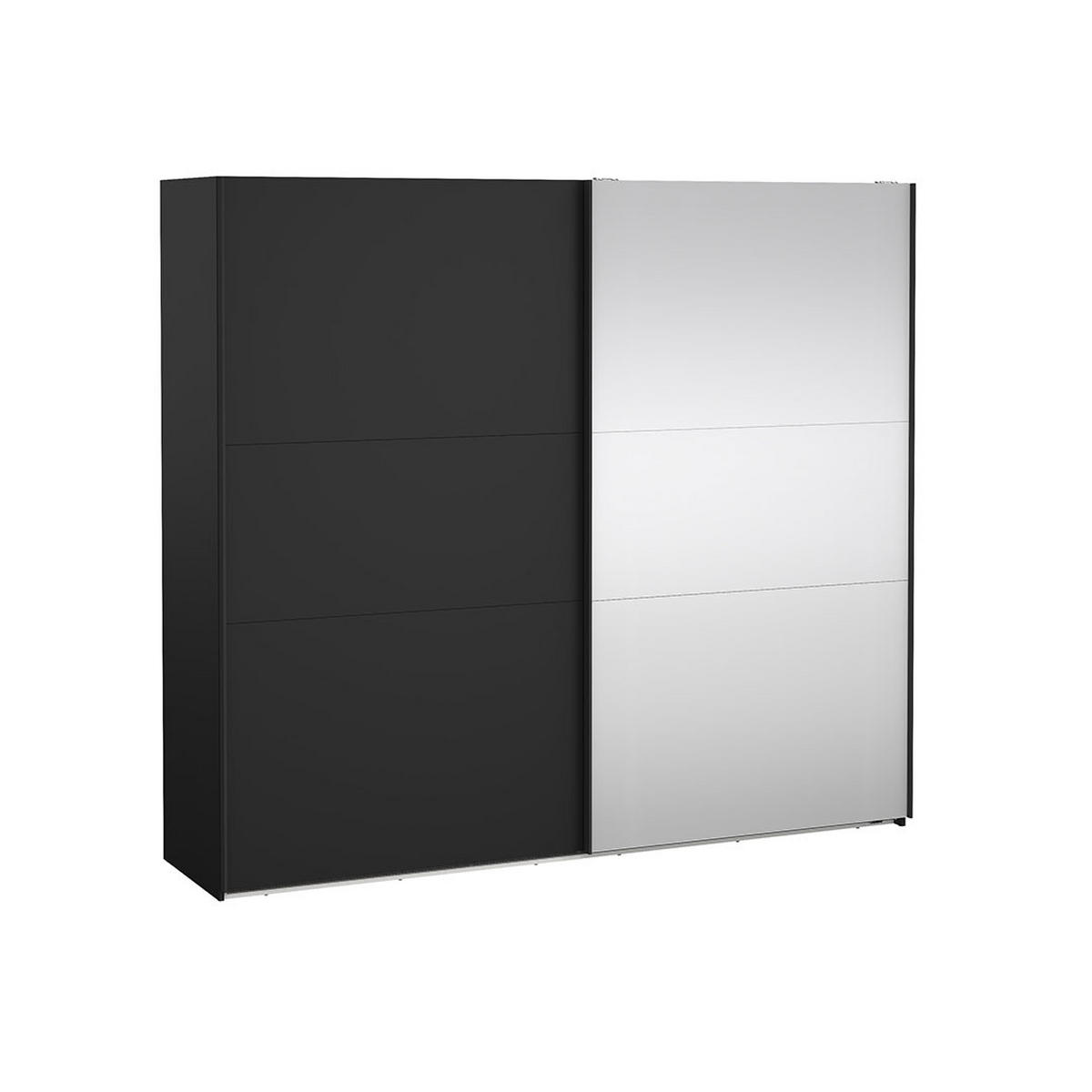 SCHIEBETÜRENSCHRANK, Como, Schwarz, Holzwerkstoff, 244 x 67 x 221 cm - Schwarz, Holzwerkstoff (244/221/67cm) - ebuy24