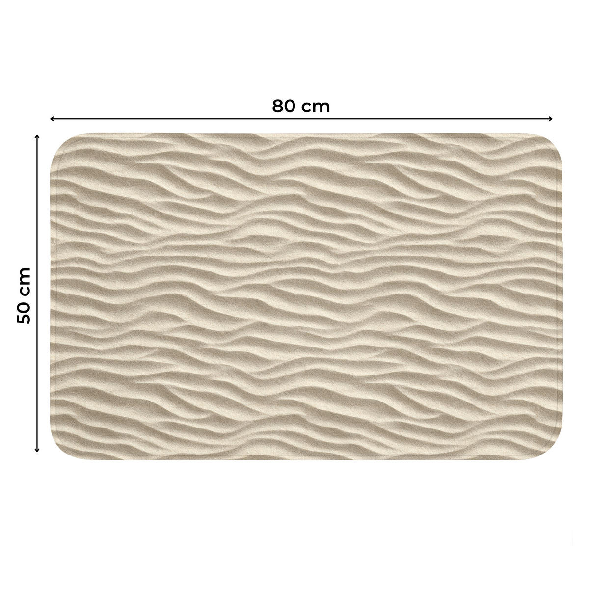 WC PŘEDLOŽKA Písek - Vlny - Béžová 80x50 cm - písková barva, textil/plast (80/1cm) - OnlyWow