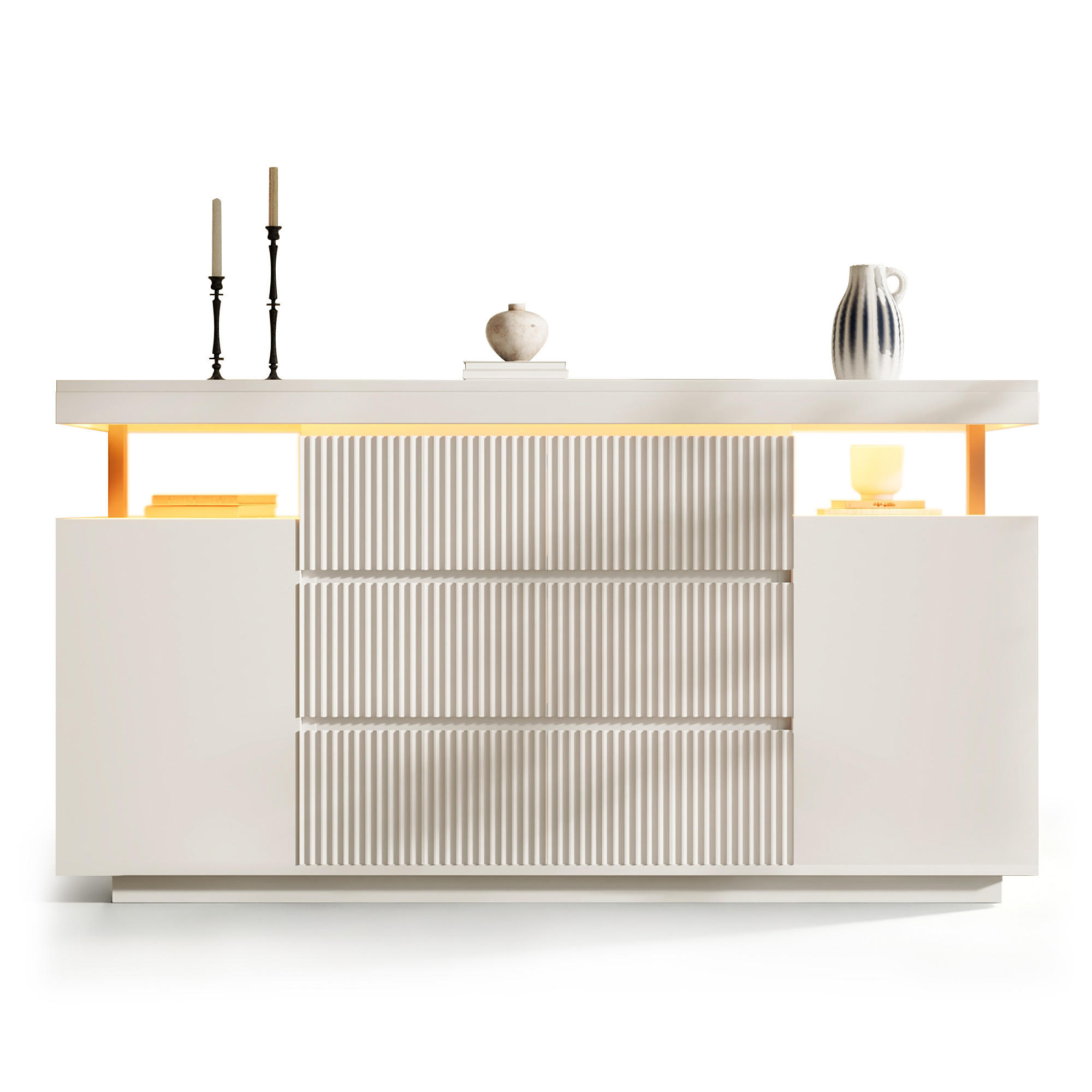 Flieks Sideboard Weiß 150x78x40 cm