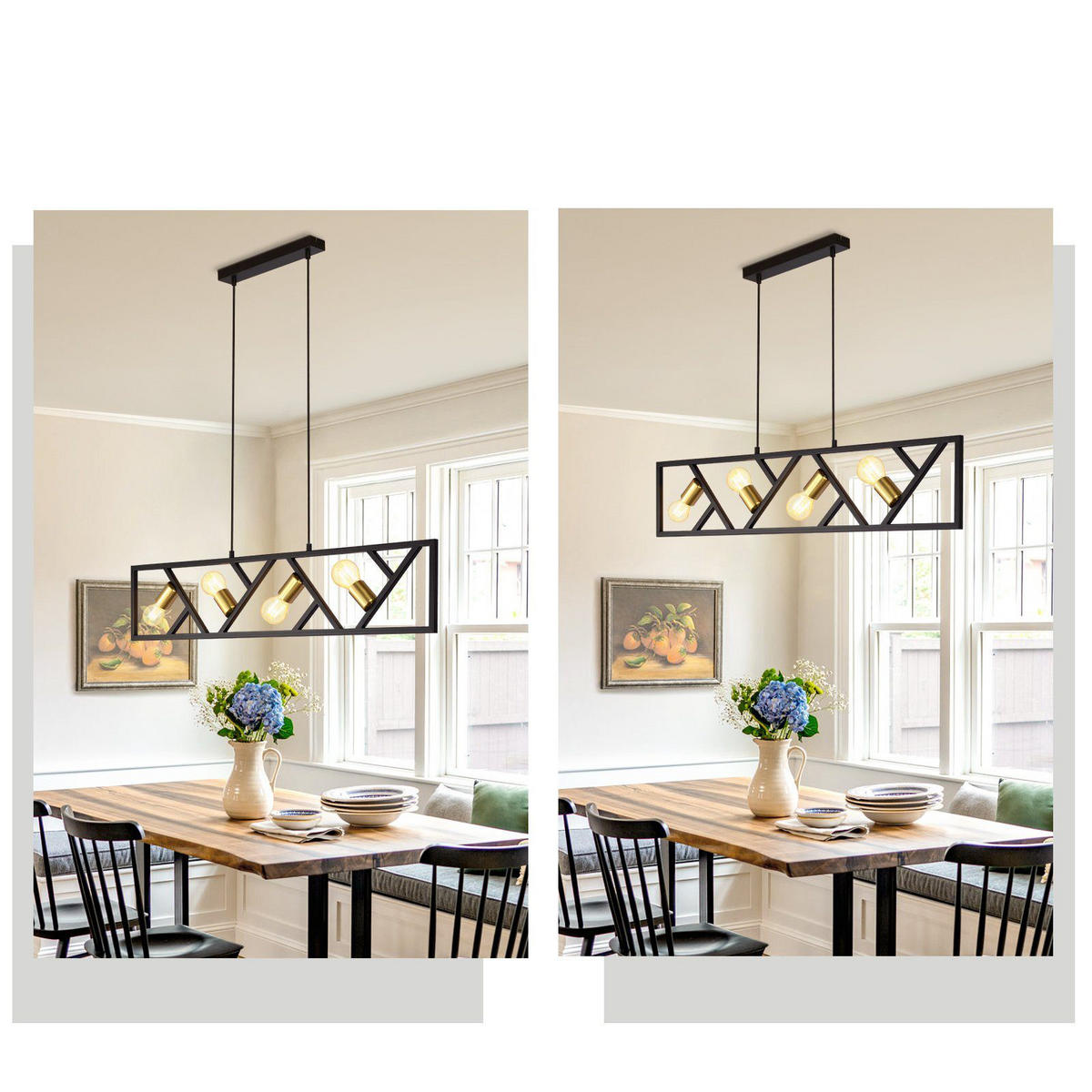 PENDELLEUCHTE Thaddeus 100/20/175 cm - Schwarz, Metall (100/20/175cm) - ZMH