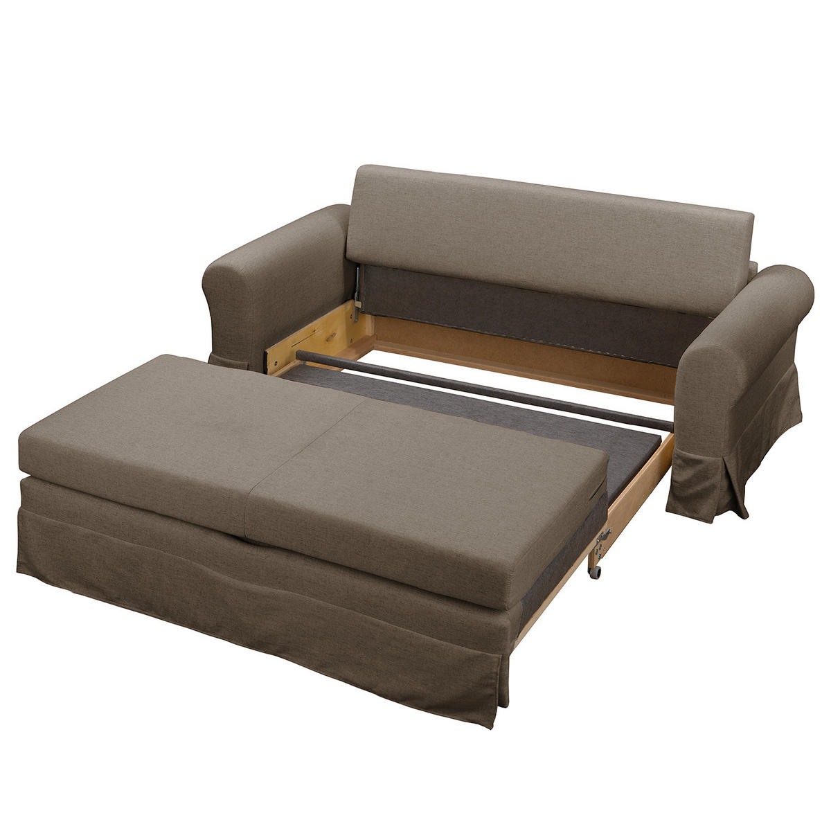 SCHLAFSOFA - Taupe, Textil (205/90/90cm) - home24