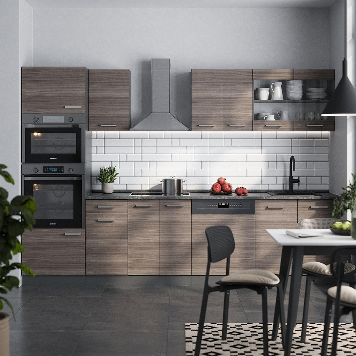 KUCHYŇSKÝ KOUT R-Line Ušlechtilá šedá/antracitová - šedá/antracitová, kompozitní dřevo (300/81.6/60cm) - Vicco