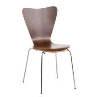 BESUCHERSTUHL Calisso mit Holzsitz und Metallgestell, Farbe: Walnuss - Chromfarben/Walnussfarben, Holz/Metall (42/85/47cm) - TPFLiving