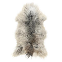 LAMMFELL Schnuckenfell Naturfarbe Langwolle Schwedisch ca. 80 cm - Weiß/Braun, Fell (40/80cm) - Provellus