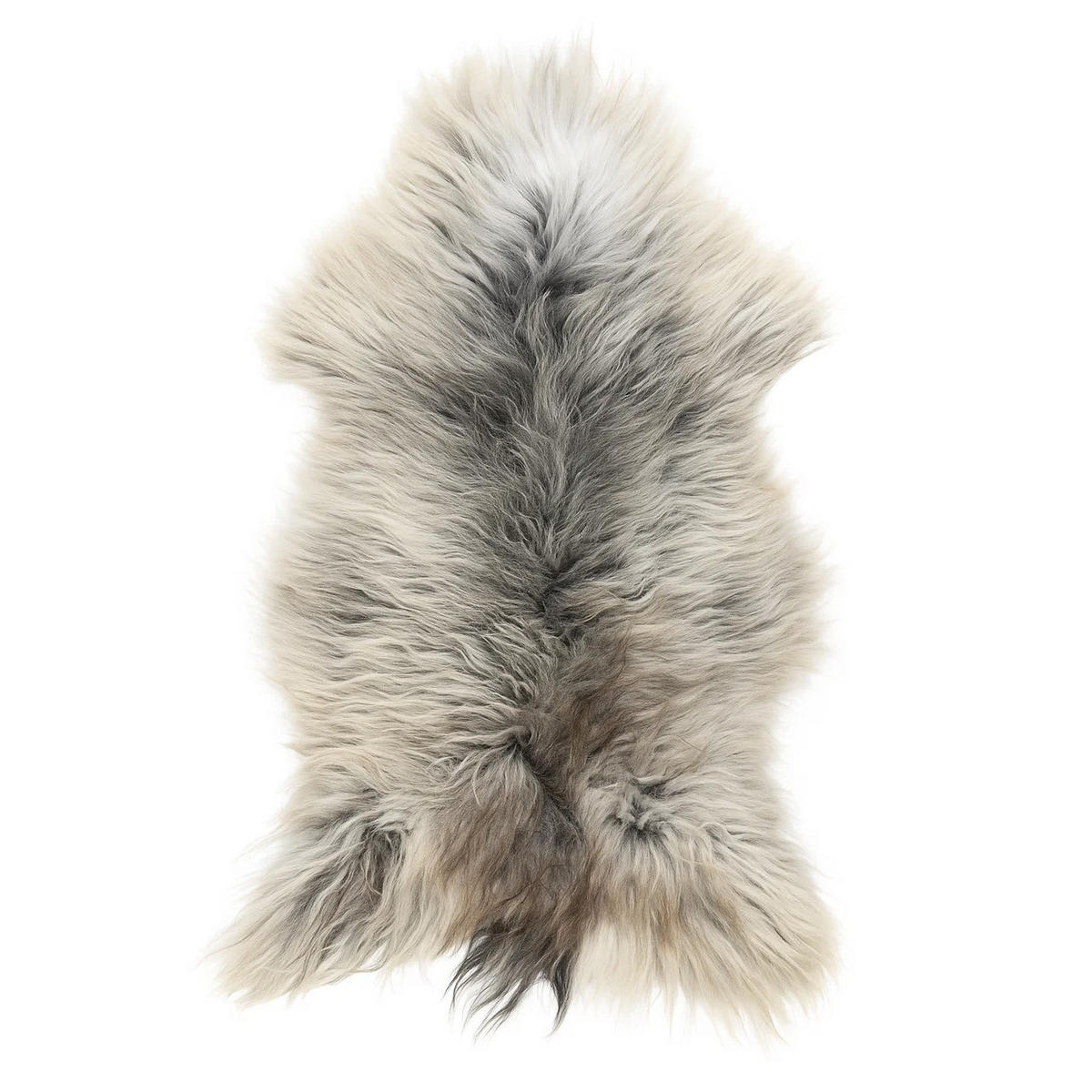 LAMMFELL Schnuckenfell Naturfarbe Langwolle Schwedisch ca. 80 cm - Weiß/Braun, Fell (40/80cm) - Provellus