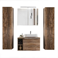 BADMÖBEL-SET 8-TLG. Puebla-56 - Braun, Holzwerkstoff (190/200/46cm) - Lomado