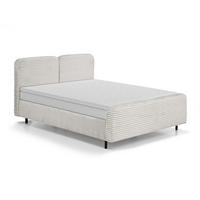 POLSTERBETT Lea mit Matratze und Topper, 140x200, Beige - Beige/Schwarz, Textil (140/200cm) - Beautysofa