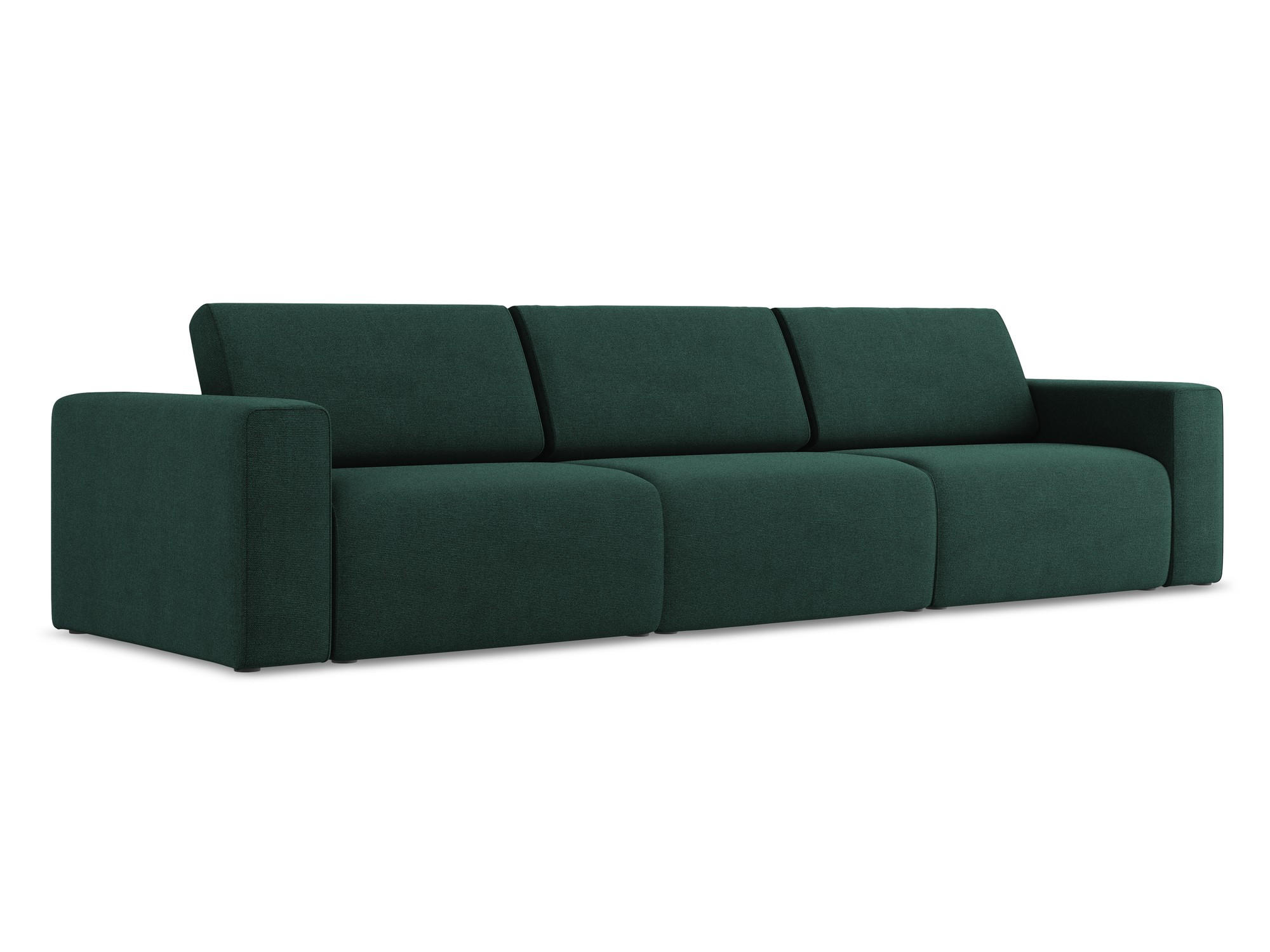 4-SITZER-SOFA Strukturstoff Stoff Grün - Dunkelgrün/Schwarz, Kunststoff/Textil (314/80/103cm) - Makamii
