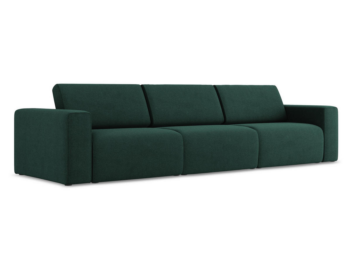4-SITZER-SOFA Strukturstoff Stoff Grün - Dunkelgrün/Schwarz, Kunststoff/Textil (314/80/103cm) - Makamii
