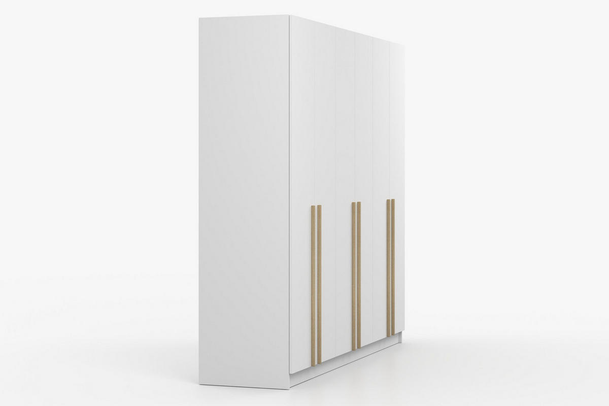 KLEIDERSCHRANK SAVI 6D 230/210/57 cm in Weiß - Weiß, Holzwerkstoff (230/210/57cm) - Deine Möbel 24