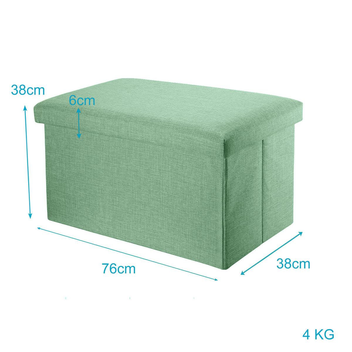 SITZBANK Faltbar in Leinen Optik 78/38/38 cm (Grün) - Grün, Textil (78/38/38cm) - Intirilife
