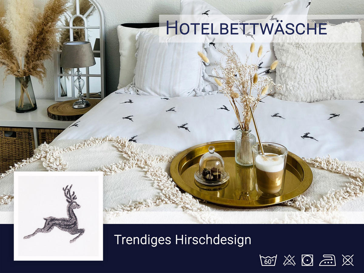 BETTWÄSCHE, 60x80 cm + 135x200 cm, 100% Baumwolle, Weiß - Weiß, Textil (135/200cm) - Zollner