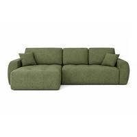 ECKSOFA Mit Schlaffunktion Und Bettkasten L-Form Ivo L, Chenille-Stoff Artico, Moss, Links - Grün, Holz (250/142cm) - Kaiser Möbel