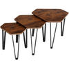 BEISTELLTISCH-SET Torquay,stapelbar,Industrial Holz dunkel, rustikal - Rostfarben, Holzwerkstoff (58.7/52/45.5cm) - tectake