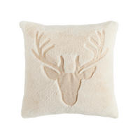 KISSENBEZUG Antleris, 45x45cm, Ecru, Weihnachten Kissenhülle, Weihnachtsdeko, Christmas, Weihnachtsmotiv Sofakissen Dekokissenbezuge - Ecru, Kunststoff (45/45cm) - home&you